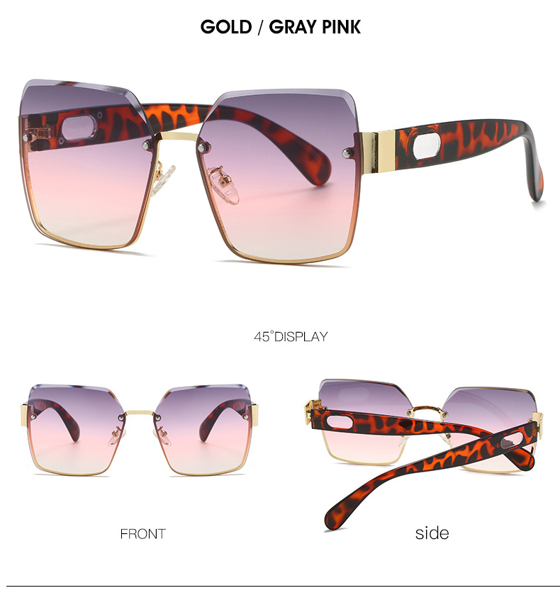 New generous frame Sunglasses Fashion frameless women's sunglasses Trend Versatile sun visors M591_voghion.com