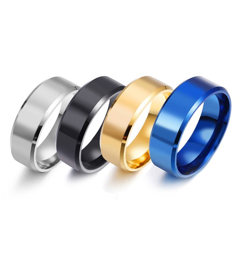 Classico anello da uomo in acciaio inossidabile spazzolato da 8 mm, semplice, per donna, fede nuziale, coppia, accessori per gioielli_voghion.com
