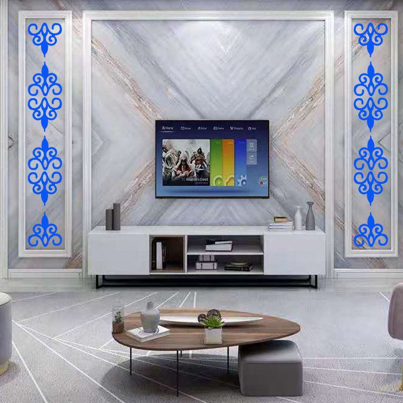 Adhesivo de pared tridimensional acrílico, decoración de cintura para fondo de sofá y TV de sala de estar, adhesivo de espejo_voghion.com