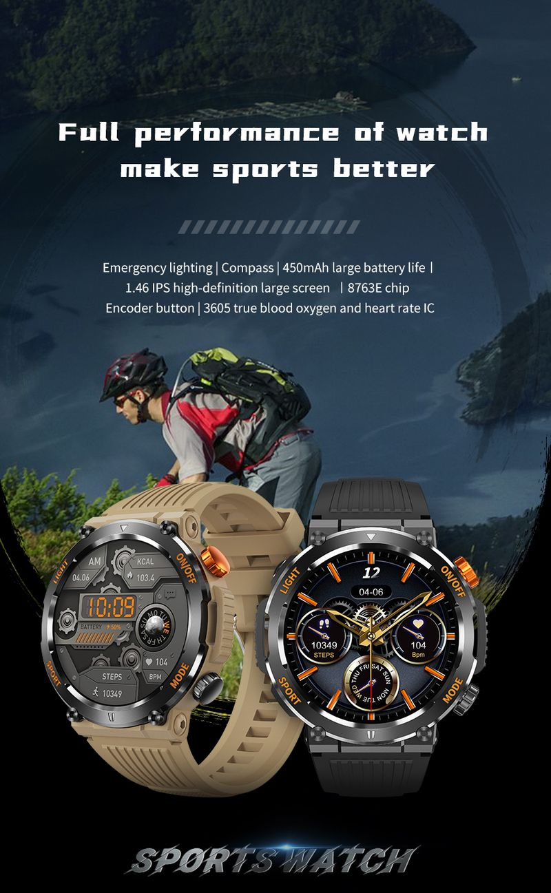 Reloj inteligente Aolon HT17 de 1,46 pulgadas con pantalla completa, llamadas Bluetooth, monitor de ritmo cardíaco y sueño, varios modelos deportivos._voghion.com