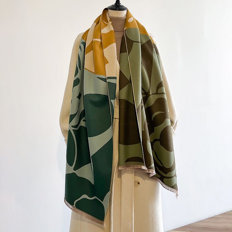 Design High-End-Kaschmirschal für Herbst und Winter, verlängerter, warmer Schal für Damen, vielseitige Farbabstimmung_voghion.com