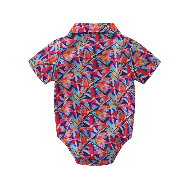 Mother&Kids Jungen Kurzarm Einteiler bemalt Baby Dreieck Krabbelanzug Charge_voghion.com