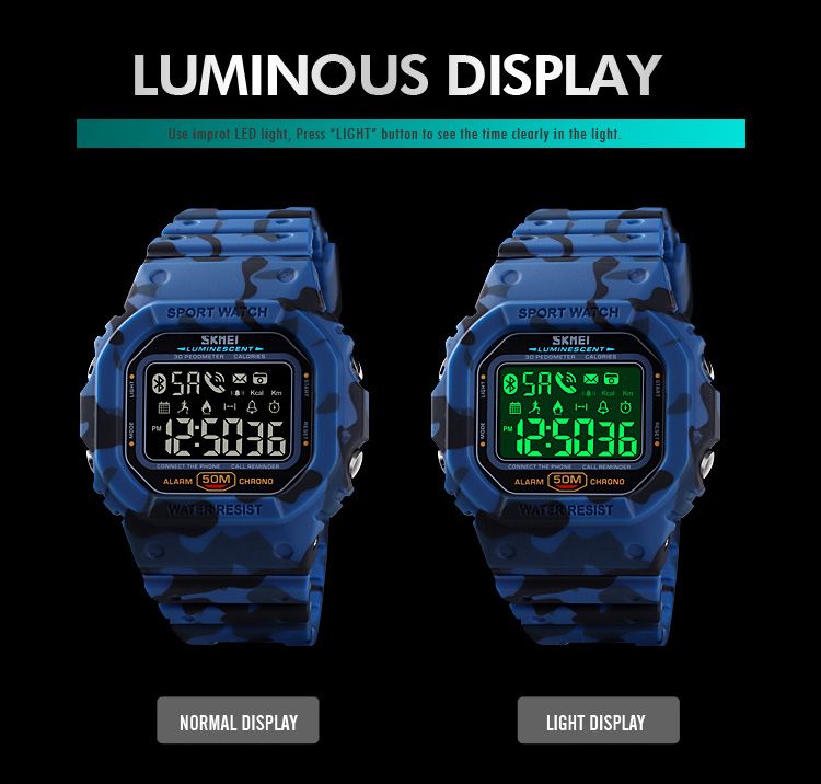 SKMEI 1629 Sport Digital Watch For Men Military Pedometer Calorie Tracker Mens Bluetooth Phone Wristwatch Clock Smartwatch Reloj_voghion.com