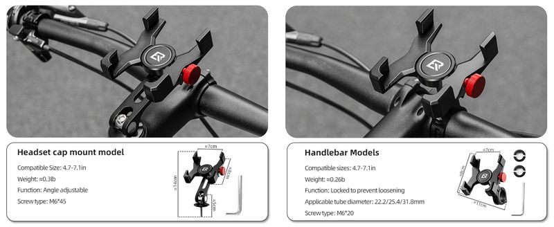 Support de téléphone pour guidon de vélo ROCKBROS pour smartphone de 4,7 à 7,09 pouces_voghion.com