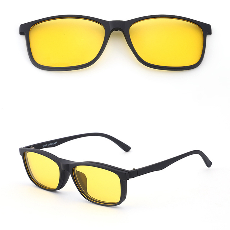 Magnetic Clip-on Sunclasses Polarized Outdoors Sport Driving Eyeglass Frames_voghion.com