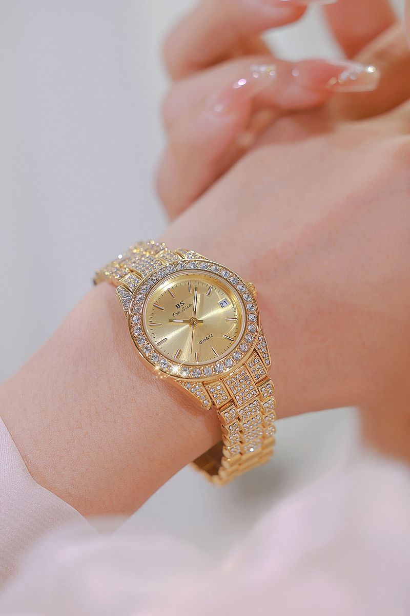 New light luxury ladies aqua ghost fashion temperament small square diamond calendar watch_voghion.com