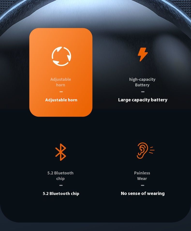 Auricolari Bluetooth a conduzione ossea di alta qualità, wireless, sportivi, universali, indolori_voghion.com