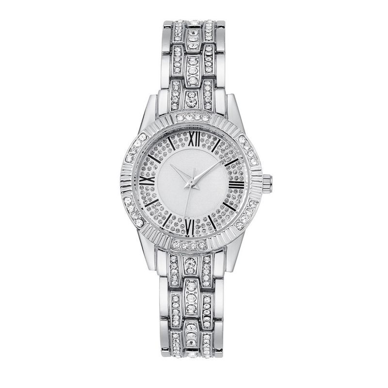 Diamanten besëtzt Damen réimesche Stol Rimm Luxus Moud Kaddoskëscht Auer Bracelet zweedeeleg Quartz Auer_voghion.com