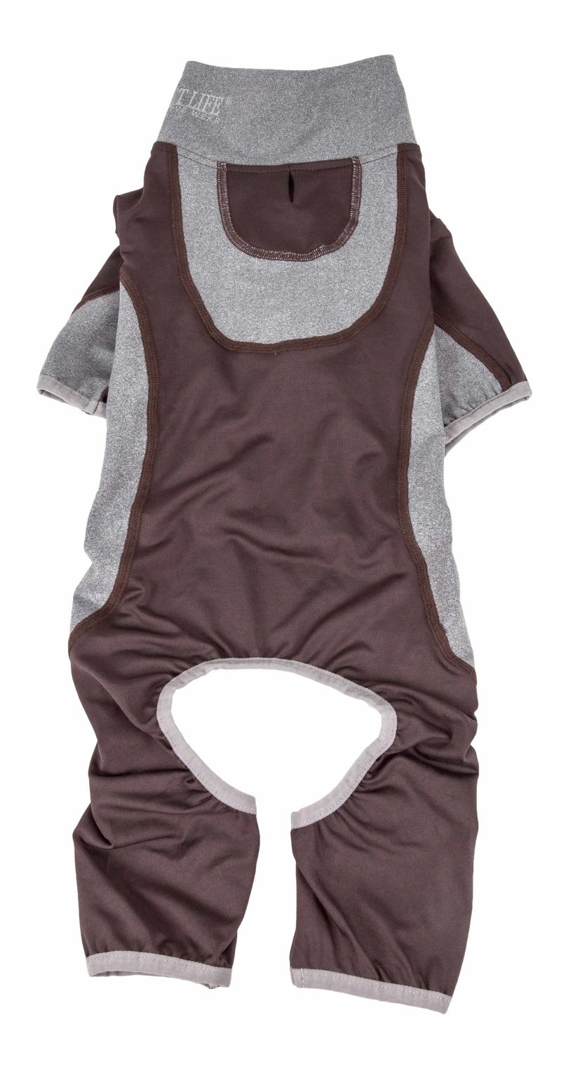 Pet Life Active 'Warm-Pup' Heathered Performance 4-Way Stretch Two-Toned Full Body Warm Up_voghion.com