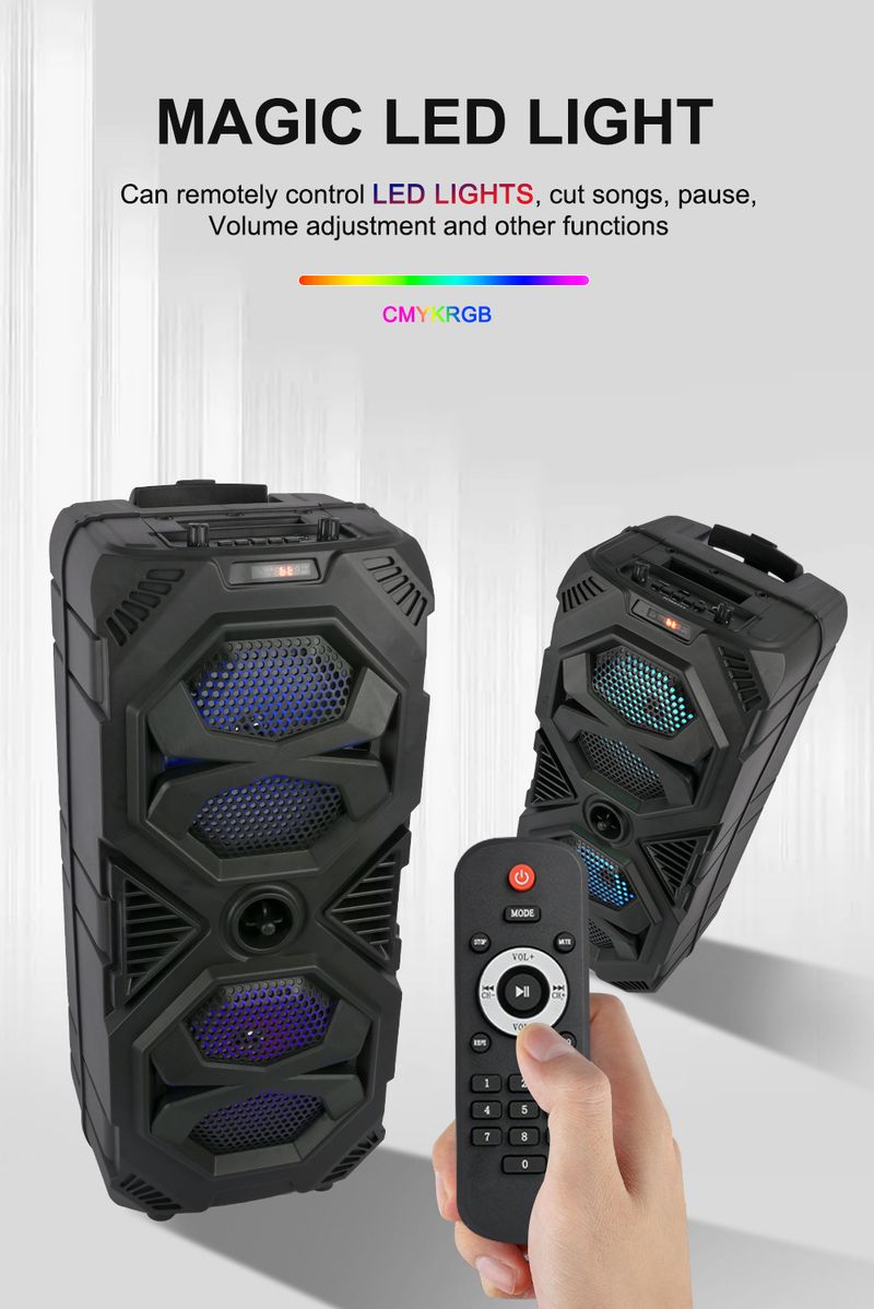 ZQS8212 Multifunctional Wireless Bluetooth Audio Outdoor Card Song With Microphone Radio Large Speaker_voghion.com