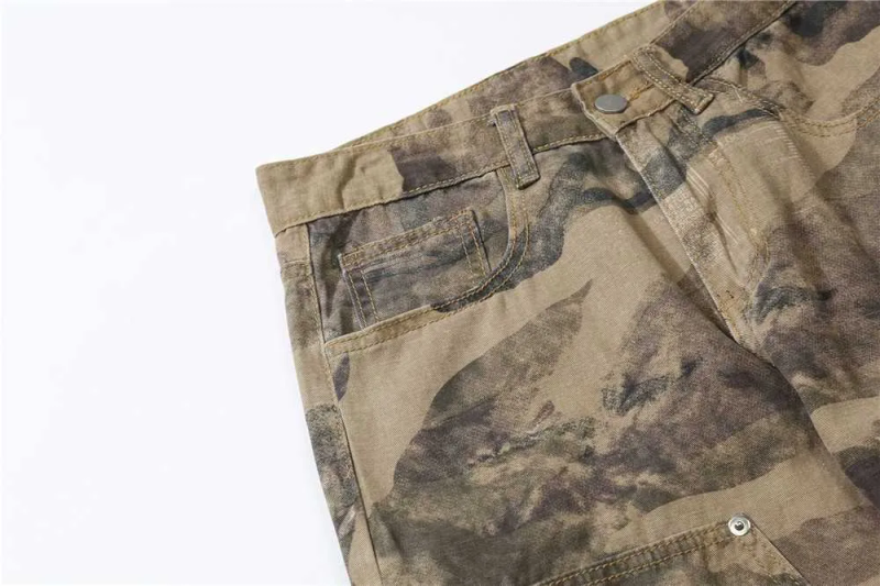 Herr 2021 utomhuskedjedekoration Kamouflage Raka män Cargo Jeans Byxor Casual Lösa militära taktiska byxor_voghion.com