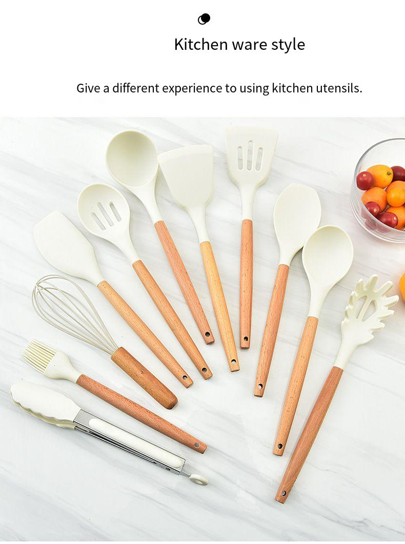 12-teiliges Küchenutensilien-Set mit Antihaft-Pfanne, Silikon-Sieb, Bratenspatel_voghion.com