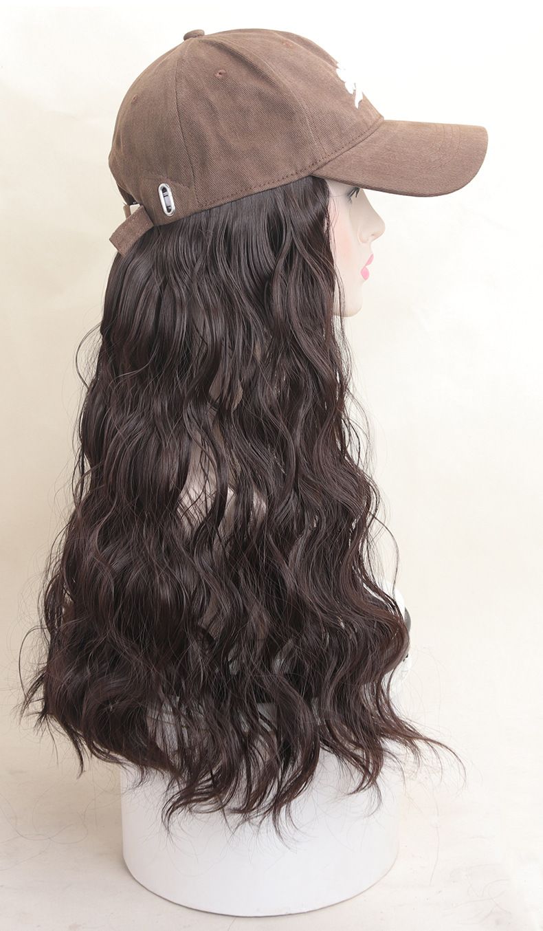 Cappello Parrucca Integrato Aggiornamento Simulazione Capelli Alla Moda Pigro Lana Rotolo Berretto da Baseball Tesa Ingrandita Berretto a Becco d'Anatra Parrucca_voghion.com