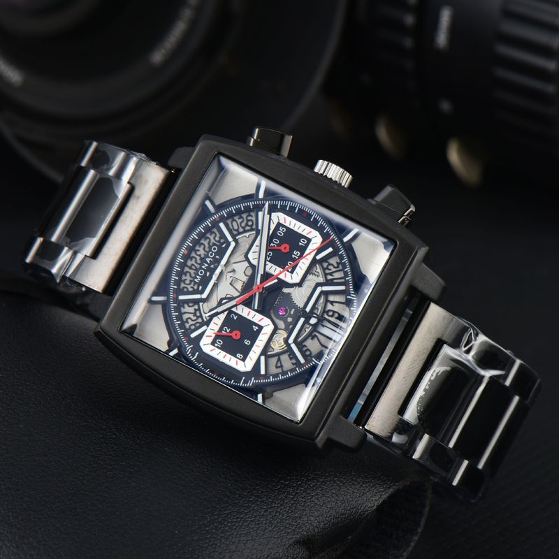Montre multifonctionnelle à quartz pour homme, bracelet en acier à cinq broches, chronométrage, loisirs, sport, cadeau d'anniversaire_voghion.com