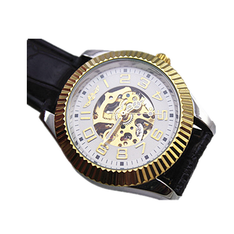 Orologio meccanico automatico Twinner di vendita caldo da uomo sportivo con cinturino in pelle casual con cassa in metallo_voghion.com