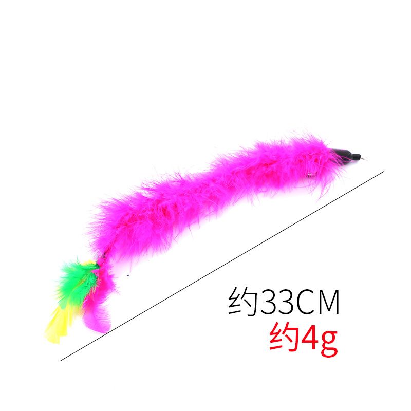 Zabawka dla kota z piórkami i różdżką do zabawy w domu DIY, interaktywna, samodzielna, pluszowa zabawka dla kota_voghion.com