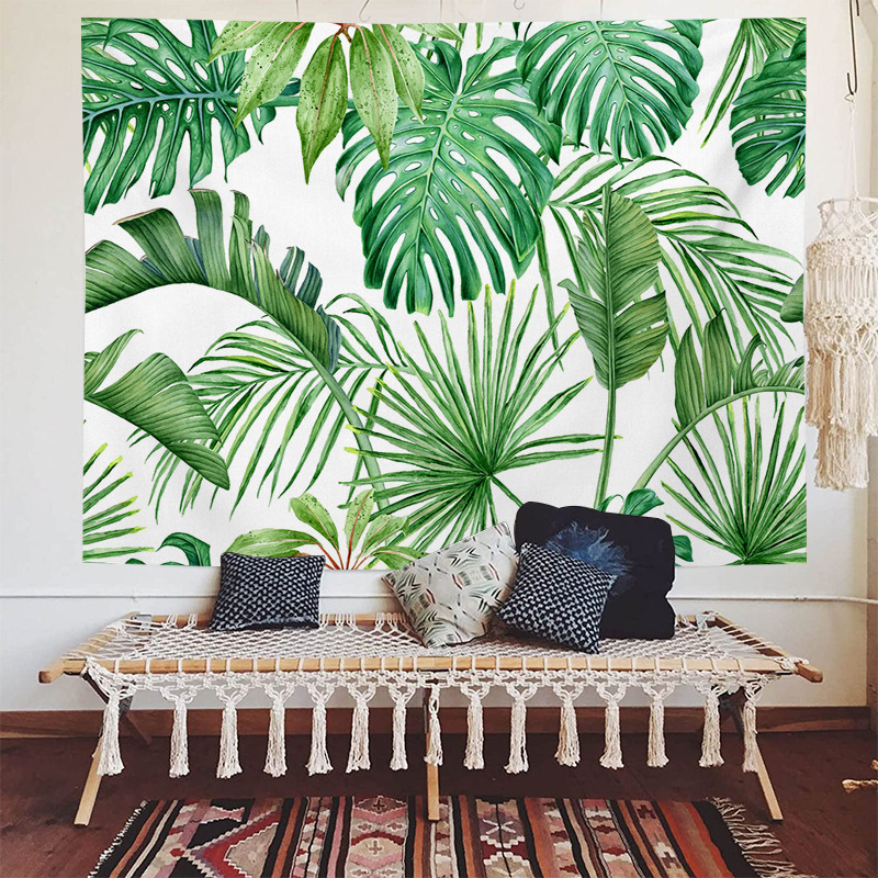 Sea view decorative fabric, dormitory home wallpaper, ins live broadcast background tapestry, psychedelic forest_voghion.com