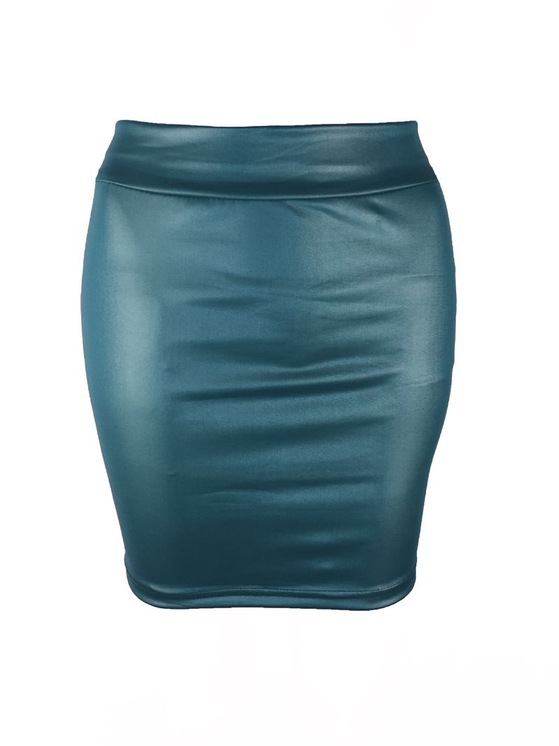 Women's imitation leather bottoming skirt, matte imitation leather skirt, imitation pu hip-covering skirt, summer skirt_voghion.com