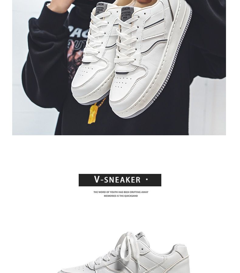 Weiße Freizeit-Sneaker für Herren – Atmungsaktive Low-Top-Schuhe mit runder Zehenpartie zum Gehen und Laufen | Leicht und bequem mit Gummisohle_voghion.com