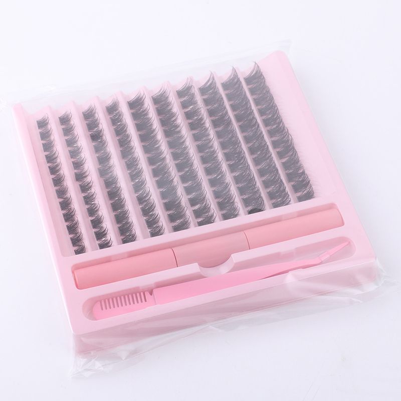 Beauty Essentials Diy Segmented False Eyelashes 120 Clusters Large Capacity 10-16m Tweezers With Glue Suit Combination_voghion.com