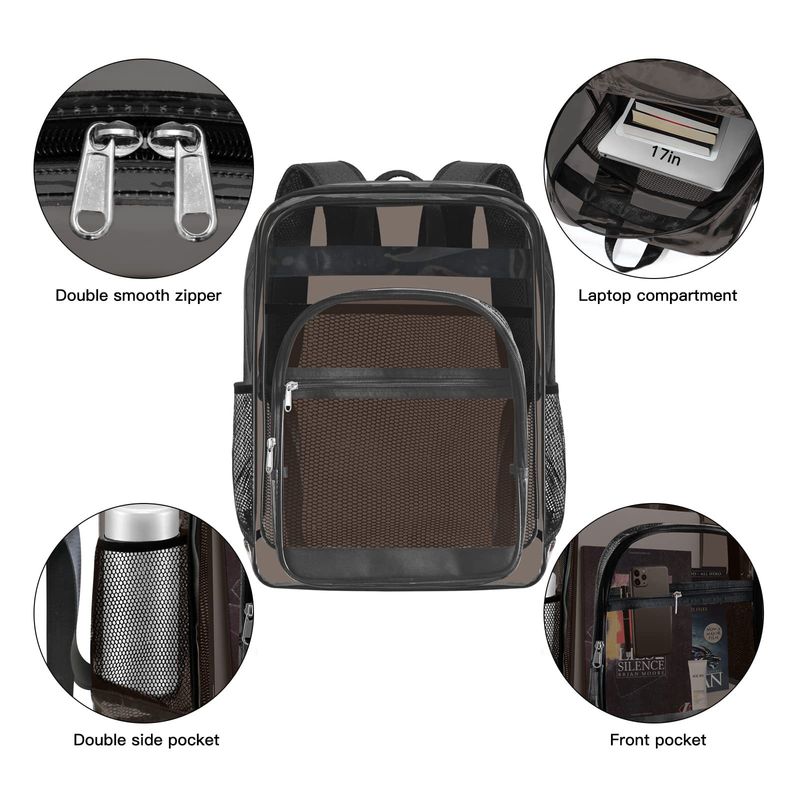 Zaino trasparente in PVC per sport all'aria aperta, borsa da viaggio con scomparto multistrato_voghion.com