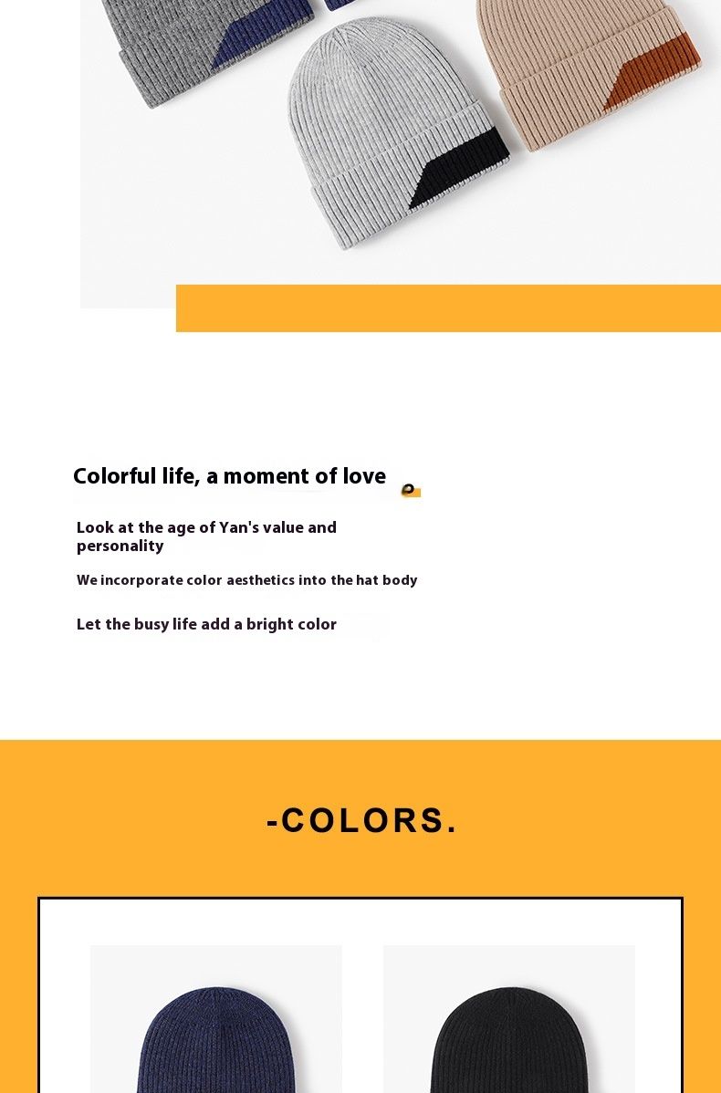 Versatile Autumn And Winter Simple Warm And Plush European And American Fashionable Woolen Hat Thickened Ear Protection Knitted Hat_voghion.com