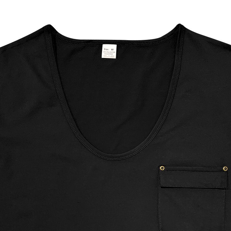 Herren-T-Shirt mit V-Ausschnitt und Tasche – Leichtes Polyester-Mischgewebe mit knitterfreier Oberfläche (S-XXXL) – Lässiges T-Shirt mit schmaler Passform für Komfort im Alltag_voghion.com