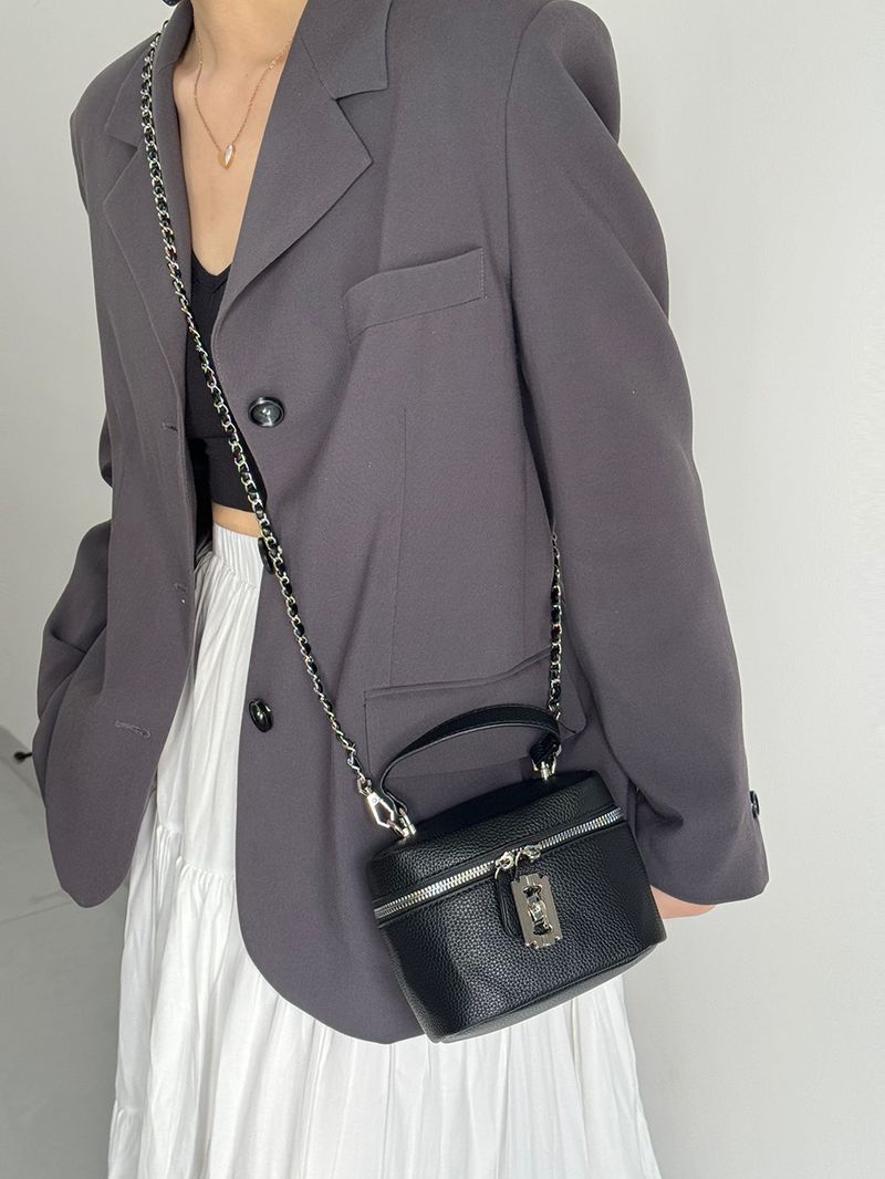 Borsa a secchiello da donna, piccola borsa quadrata con catena alla moda, borsa a tracolla di alta qualità, borsa a secchiello portatile_voghion.com