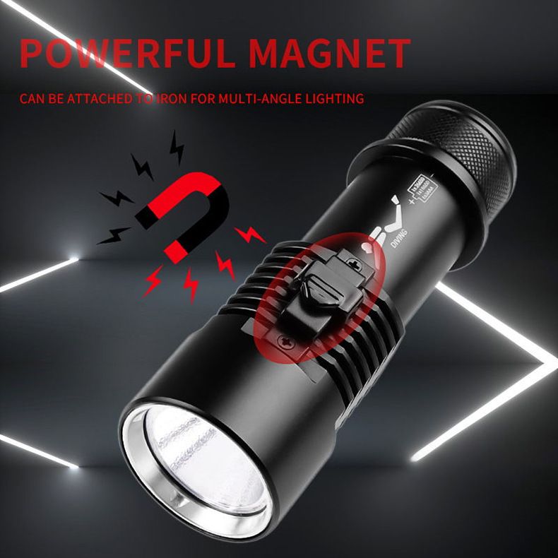 Duikzaklamp XHP70 Duikzaklamp van aluminiumlegering met sterk licht, geel en wit licht, dubbele lichtbron_voghion.com
