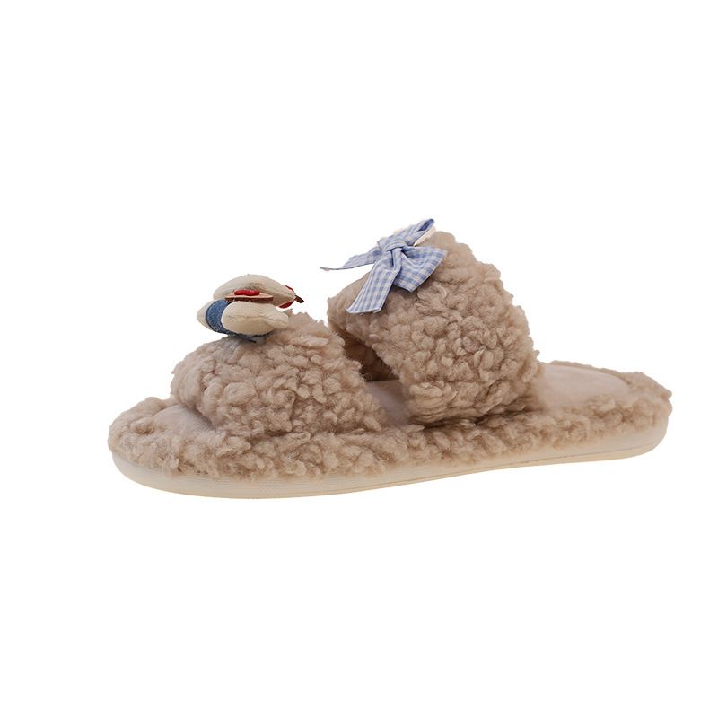 Cinghia di cartone animato di alta qualità con cane, una parola, in cotone, resistente all'usura, antiscivolo, peloso, per la casa, suola morbida, punta aperta_voghion.com