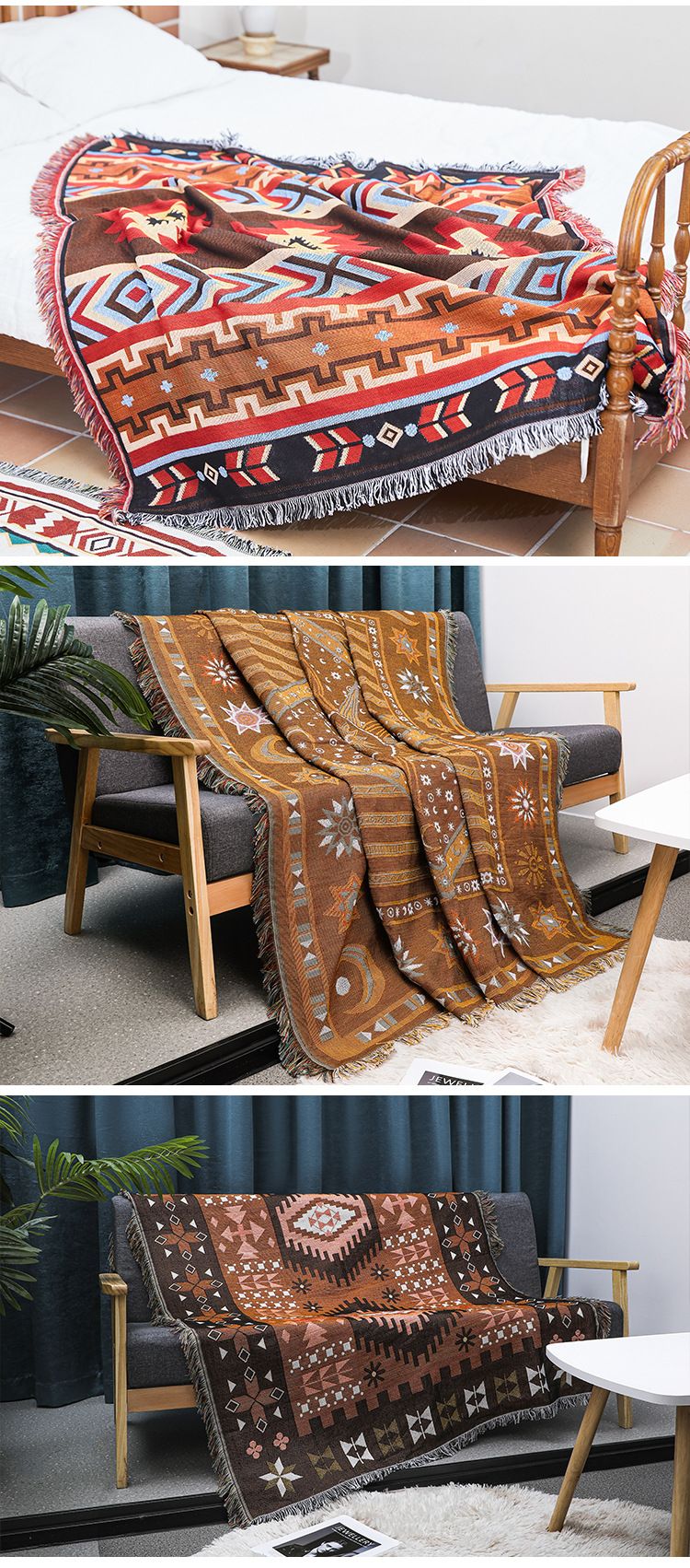 Coperta multifunzionale in lino per divano da campeggio australiano, motivo floreale, per tutte le stagioni, per ufficio, pisolini e decorazioni per la casa_voghion.com