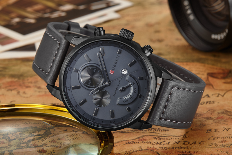 Karian CURREN Nuovo orologio da uomo al quarzo impermeabile casual con cintura calendario 8217_voghion.com