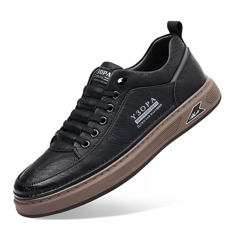Scarpe da uomo in vera pelle, casual, da uomo, per la primavera e l'autunno, da pilota, versatili e alla moda._voghion.com
