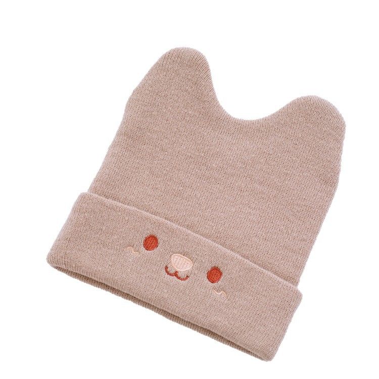 Cappello da donna con orecchie di gatto, lavorato a maglia coreano in lana per maternità, post-parto, caldo e carino_voghion.com