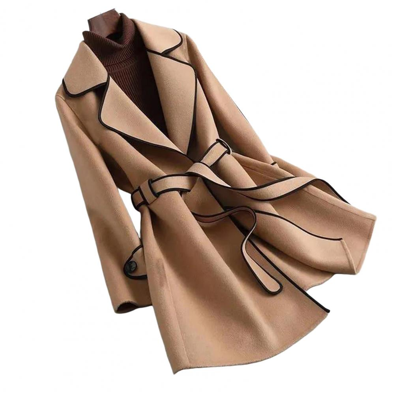 Neue Mode Damen Daunenjacke Frühling & Herbst Damen Wollmantel Trenchjacke Damen Warm Schlank Langer Mantel Outwear_voghion.com