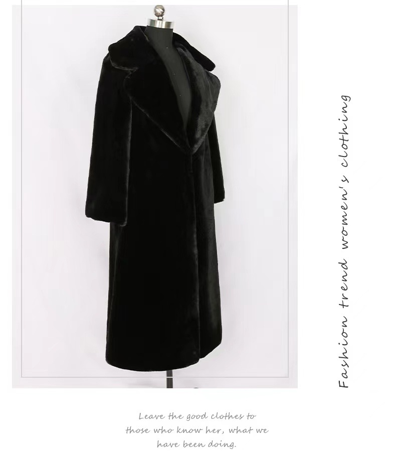 Damenmode-Anzugkragen-Langarmmantel aus Rex-Kaninchenfellimitat_voghion.com