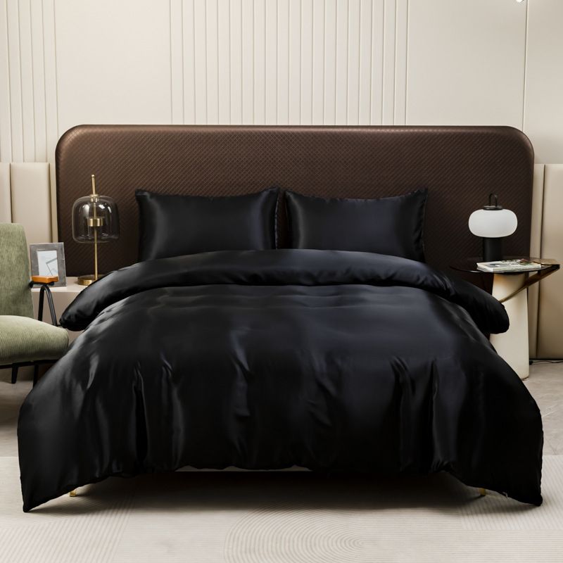 satin silk ice silk bed sheet set three or four piece set_voghion.com