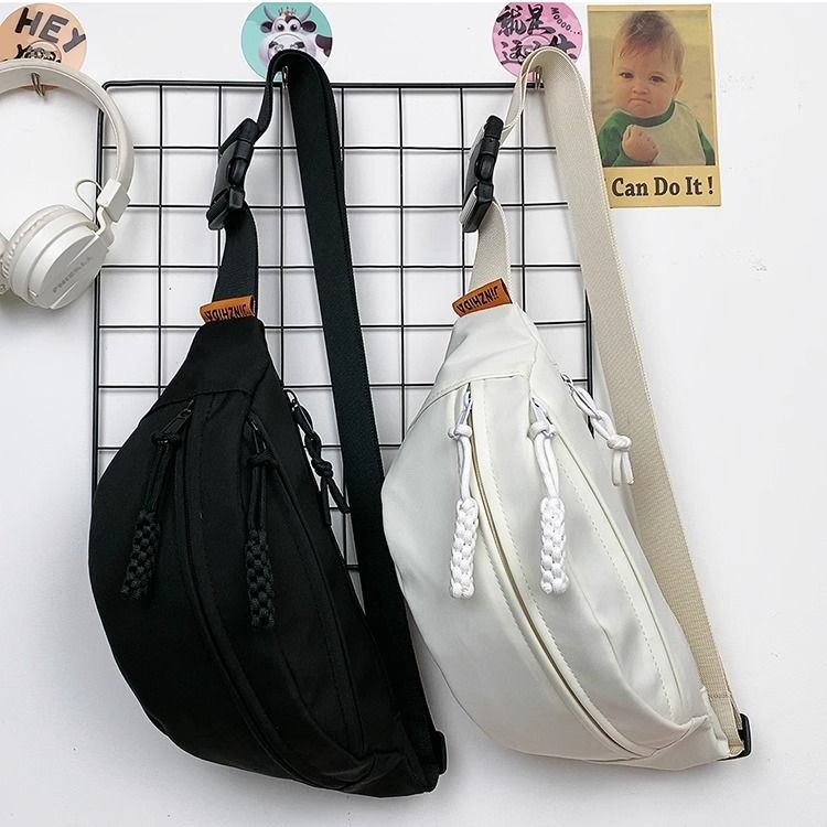 COW INS Japanese Chest Unisex Simple Casual Solid Color Small Backpack Single Shoulder Harajuku Style Crossbody Bag_voghion.com
