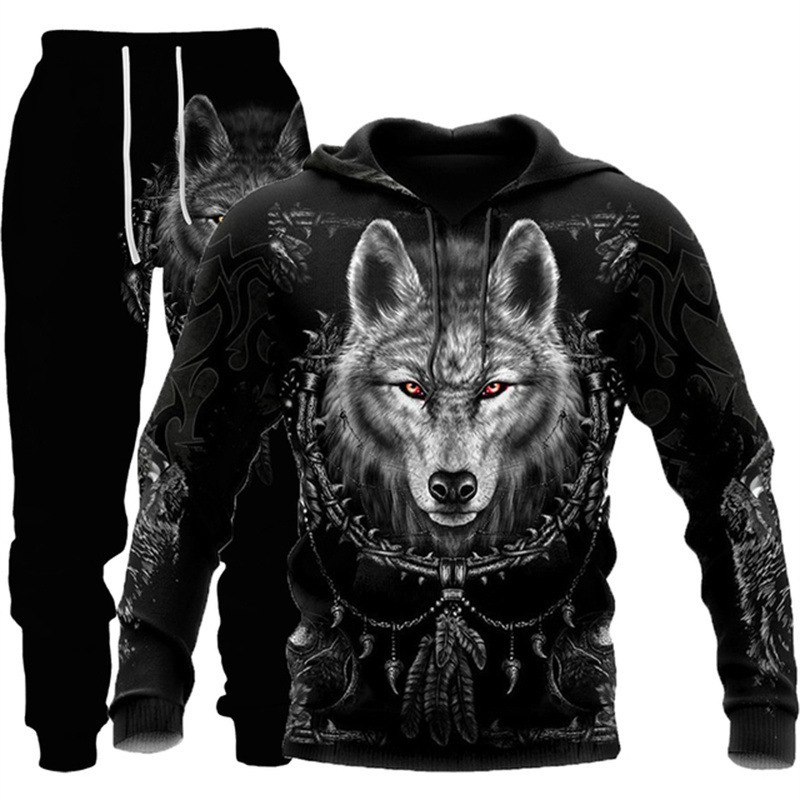 New Set 3D Animal Print Hooded Pullover for Men's Trendy Sweater_voghion.com