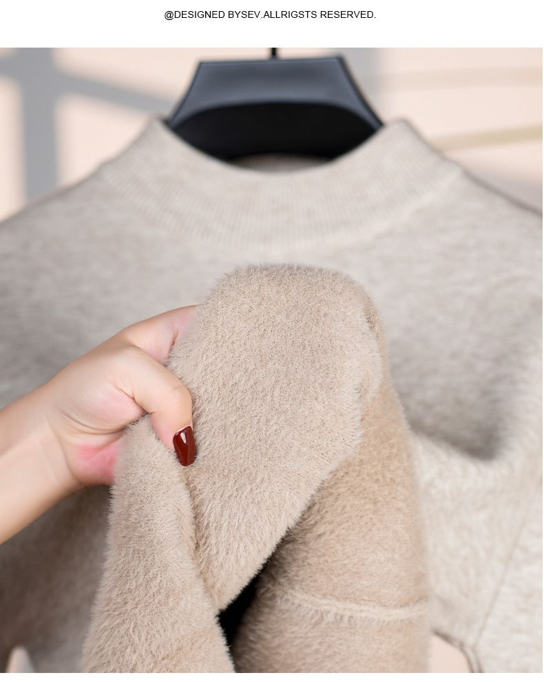 Pull col mi-haut pour homme – Doublure en velours style décontracté (Camel/Noir/Gris clair/Bleu ciel, M-XXXL)_voghion.com
