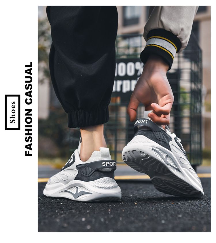 Vīriešu sporta jaunas tendences, mīkstas zoles, pavasara rudens skriešanas apavi, moderni daudzpusīgi, ērti un elpojoši_voghion.com