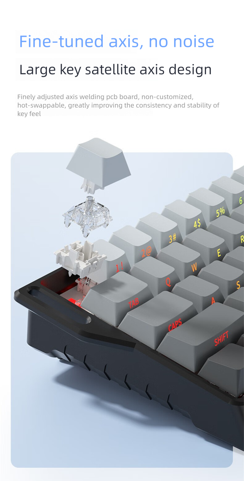FV K68 Three-Mode Connection Axis 68-Key Universal Mechanical RGB Gaming Keyboard_voghion.com