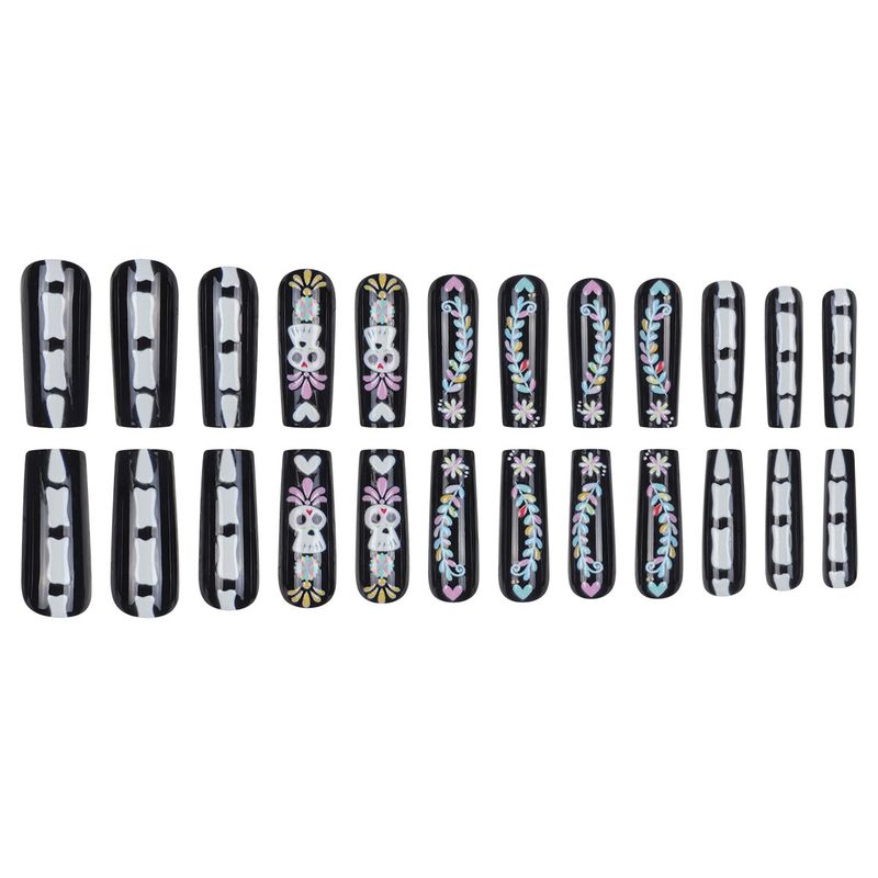 Unghie finte lunghe a forma di cartone animato di Halloween - Unghie finte stile Ins per donna, facili da applicare, riutilizzabili, con colla e gel adesivo_voghion.com