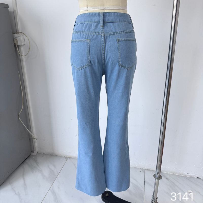 Damkläder Heta jeans med hög midja och vida ben för kvinnor_voghion.com