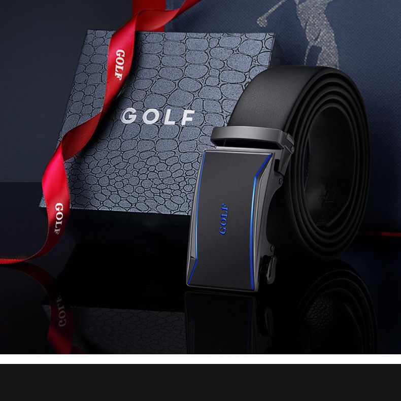 HOT GOLF Herren Gürtel aus echtem Leder mit automatischer Schnalle, trendiger Casual Business-Hosengürtel, vielseitig und einfach_voghion.com