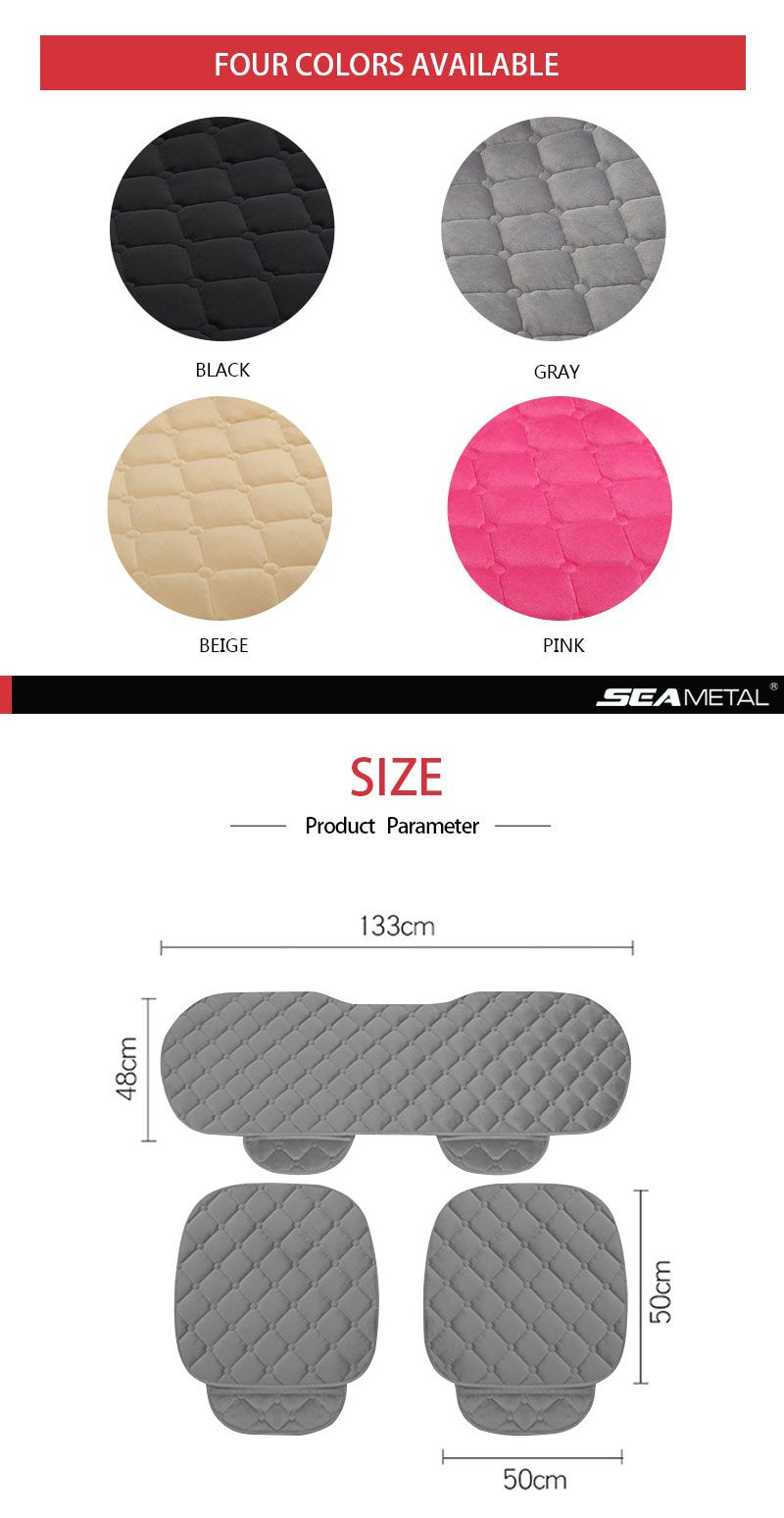 SEAMETAL Copriauto Grigio Ultra-Morbido Cuscino per Sedile Auto Traspirante e Delicato sulla Pelle_voghion.com