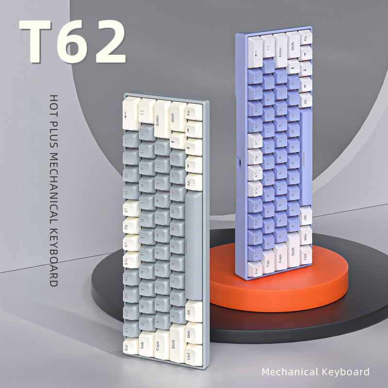 T62 Mixed Light Wired Mechanical Anpassbare Hot-Swap-fähige blaue rote Schalter Gaming E-Sports Kleine Tastatur_voghion.com