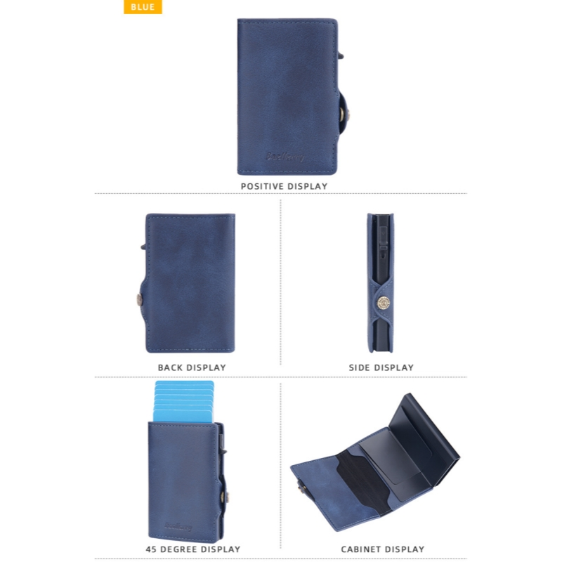 Etui na karty Baellerry New Paragraph Retro Side Push Pop Card RFID Etui na karty Simple Buckle Antymagnetyczny uchwyt na karty_voghion.com
