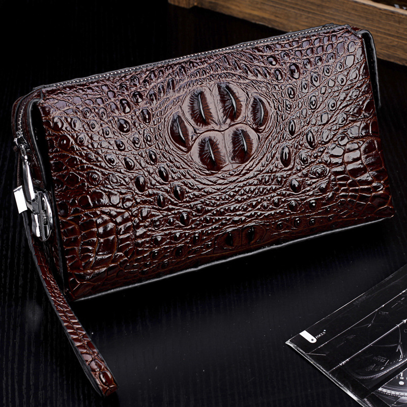 Password Lock Men's Clutch Anti-theft Hand Grab New Crocodile Pattern Large Capacity Business Casual Trendy Bag_voghion.com