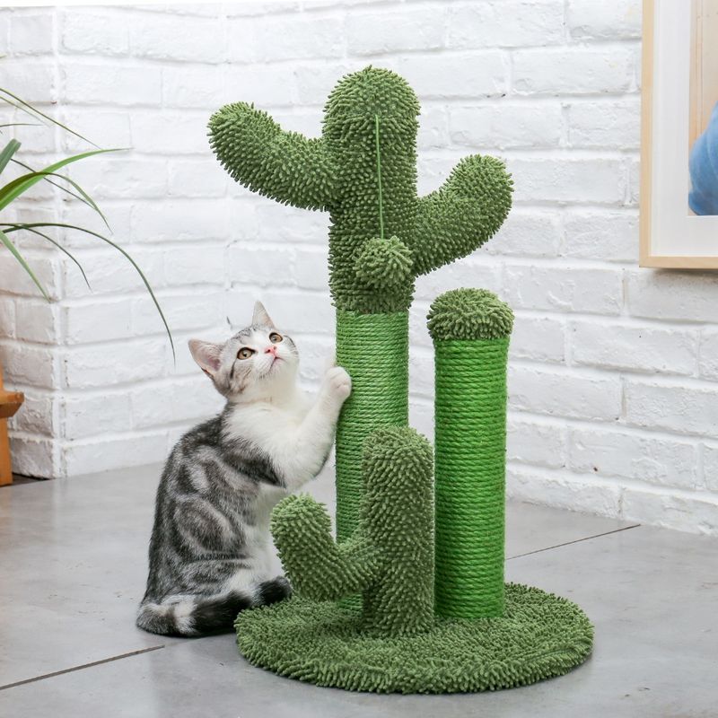 Pet Supplies Cute Cactus Tree Pet Cat Toy With Ball Scratching Post_voghion.com